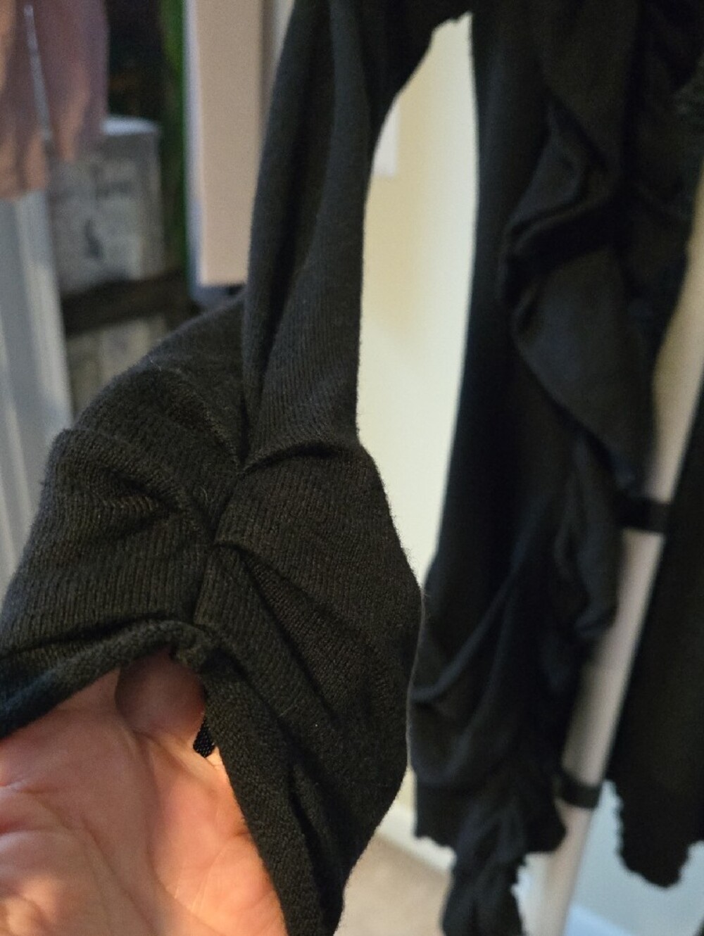 Moth Black Ruffle-Front Cardigan - Picture 4 of 6